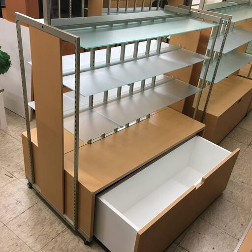 店舗向け 棚 什器　雑貨 小物 衣料品 などで使える　引出し付き①