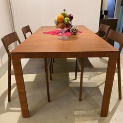 宇都宮でオシャレな家具を探すなら『オトワリバース！』arflex アルフレックス ダイニングテーブルセット 5点セット ブラウン 中古品