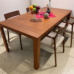 宇都宮でオシャレな家具を探すなら『オトワリバース！』arflex アルフレックス ダイニングテーブルセット 5点セット ブラウン 中古品