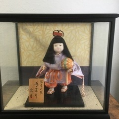 ガラスケース入り弥生人形　久月　手まり(一人)