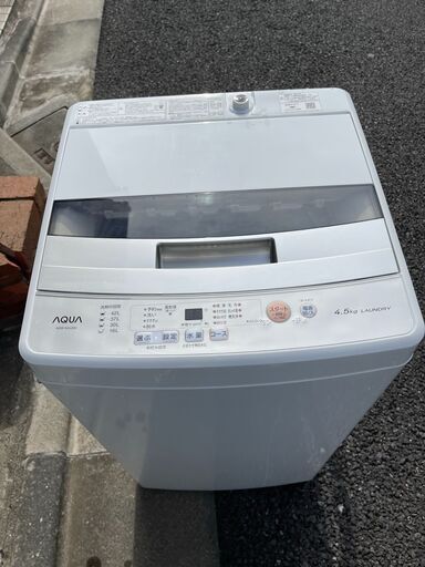 ★無料で配送及び設置いたします★ほぼ新品 アクア 洗濯機 AQW-S45J 4.5キロ 2021年製★AQA-1A