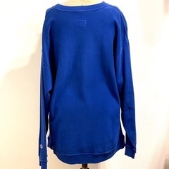 チャンピオン リバースウィーブ スウェット ブルー 筆記体 シンプル