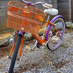 子供自転車22インチ　オレンジ/パープル