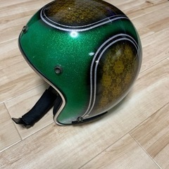 グリーンラメ ジェットヘルメット XLサイズ