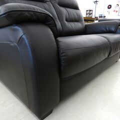 北海道/千歳市 ニトリ 本皮2Pソファ 2P SOFA N J2806(KD) DBR ダークブラウン 幅159×奥行93×高さ96cm 近郊配送/店頭でのお受け渡し大歓迎