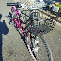 子供（小学生向け）用24インチ自転車LEDライト5段ギア付きお譲...