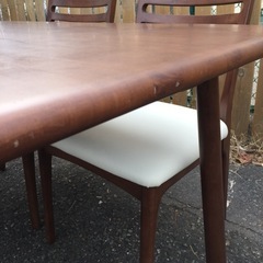 ★高級 シギヤマ家具★ダイニングセット ダイニングテーブル 5点セット 4人掛け 135㎝幅 合成皮革 TE-WT-001 R040125