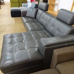 KELVIN GIORMANI　総本革セパレートカウチソファー【愛品倶楽部柏店】●