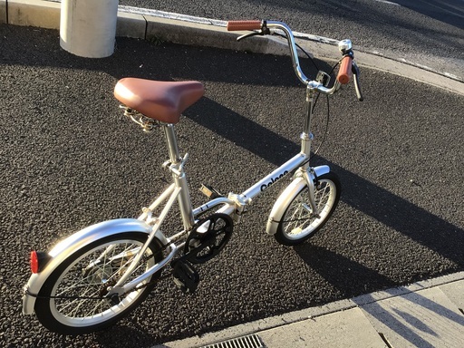 シルバー色　折りたたみ自転車　整備済