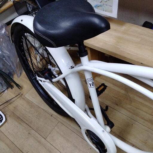 自転車 ❰売り切れ中古❱ レインボー ビーチクルーザー 白 藤沢元気 