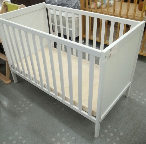 IKEA イケア ちなん ベビーベッド 白 ホワイト 60×120cm 木製