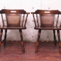 ①1302番 ■美品■飛騨産業■キツツキ■ナラ材■ウィンザーチェア4脚セット■定価16万■