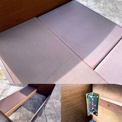 広さ十分♪ ロータイプダブルベッド 1390×2000×705 引き出し2つ