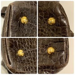 MIU MIU ミュウミュウ 型押し クロコ 2wayバッグ ブラウン 茶 金