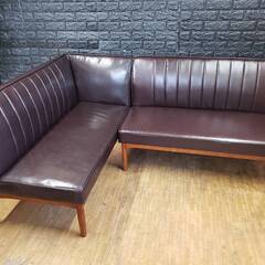 【12383】ソファダイニング・左肘アームソファ＋２Pセット・ダークブラウン