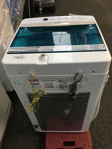 ☆中古 激安！！￥9,000！！Haier　4.5kg洗濯機　家電　2017年製　JW-C45A型　幅53cmｘ奥行50cmｘ高さ89cm　【BBM146】