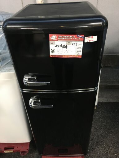 ☆中古 激安！！￥9,500！！A-Stage　114㍑2ドア冷蔵庫　家電　2019年製　ARE-115LB型　幅48cmｘ奥行53cmｘ高さ123cm　【BBM147】