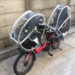 ヤマハ電動自転車　2016年購入　前後チャイルドシート、カバー付