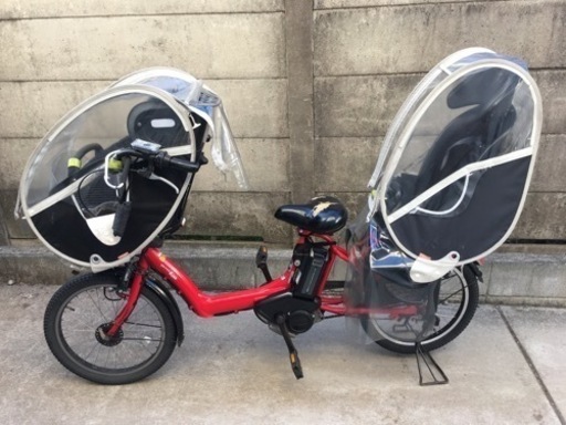 ヤマハ電動自転車　2016年購入　前後チャイルドシート、カバー付 ヤマハ電動自転車 2016年購入 前後チャイルドシート、カバー付