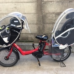 ヤマハ電動自転車　2016年購入　前後チャイルドシート、カバー付