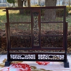 唐木家具 紫檀 無垢材 衝立格子 パーティション間仕切り☆お値下げ相談可‼️