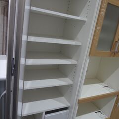 キッチンキャビネット 折れ戸タイプ ホワイト 【モノ市場東海店】151