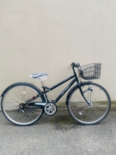 【直接引き取り限定】カゴ付きクロスバイク自転車27インチ6段変速 直接引き取り限定】カゴ付きクロスバイク自転車27インチ6段変速