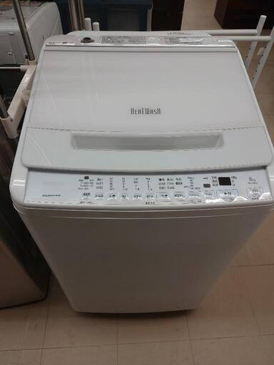 ★278　HITACHI　BEAT WASH　全自動洗濯機8kg　2021年製　DW-V80G