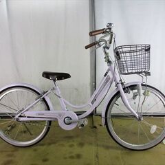 B695★6800円★整備済み 中古子供自転車 丸石　パープル　...