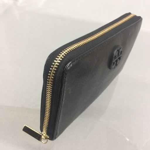 トリーバーチ 黒レザー ラウンドファスナー長財布 トリー・バーチ