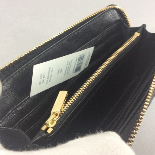 トリーバーチ 黒レザー ラウンドファスナー長財布 トリー・バーチ