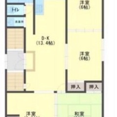 広く88平米生野区中川西マンション二階4LDK Apartment for leaseの画像