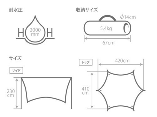 いつかのタープ　タン　新品未使用