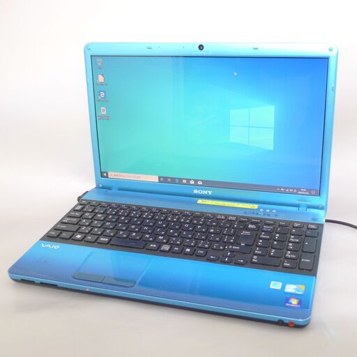 新品爆速SSD ブルー 青 ノートパソコン 15.5型 SONY VPCEB28FJ 中古良品 Core i3 4GB DVDRW 無線 Bluetooth webカメラ Win10 Office