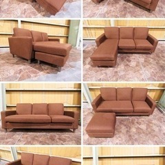 ③ET1095番■新品未使用品■不二貿易■ 3人掛けソファセット■ダークブラウン■モダンスタイル■