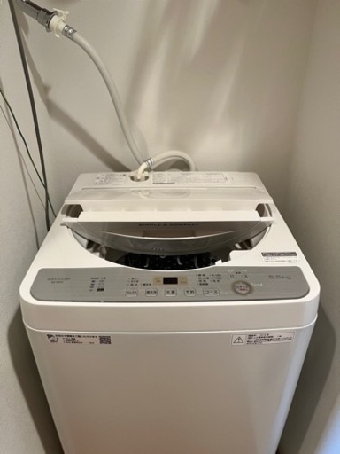 シャープ洗濯機　2018年製　5.5kg 美品
