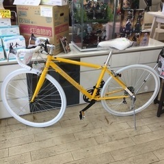 1/28 【✨新品•未使用品✨】21テクノロジー 28インチ ロードバイク ASYZ609323 7段変速 ホワイト イエロー メーカー保証1年•取扱説明書付