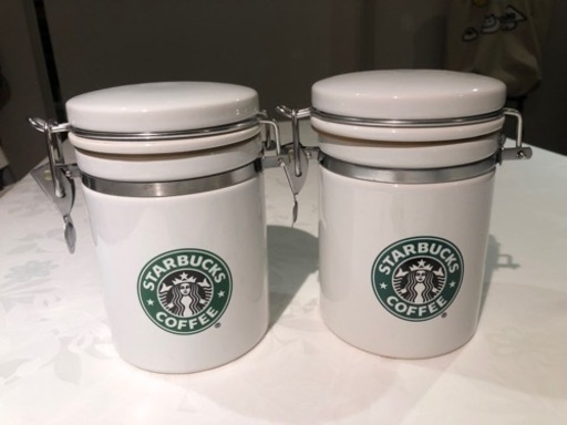 スタバ　陶器製　キャニスター　保存容器　旧ロゴ