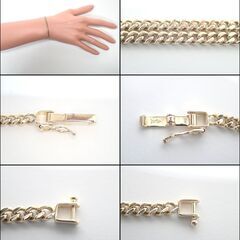 E525 ブレスレット K18 10.3 喜平 2面シングル ブレスレット 男女兼用