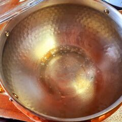 ガラス蓋付き銅鍋 両手鍋　/BJ-0338 南3 − 香川県