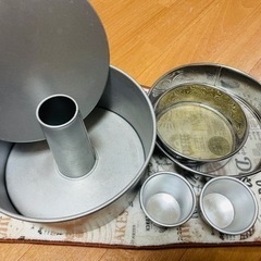 【美品】シフォン型　こし器（大、小）　プリンカップ2個
