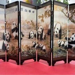 【ネット決済】置物 屏風型 中国 パンダ デザイン　パンダのミニ...