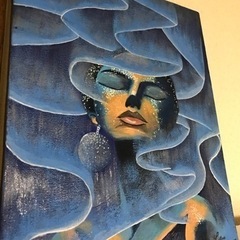 Blue Woman アクリル画