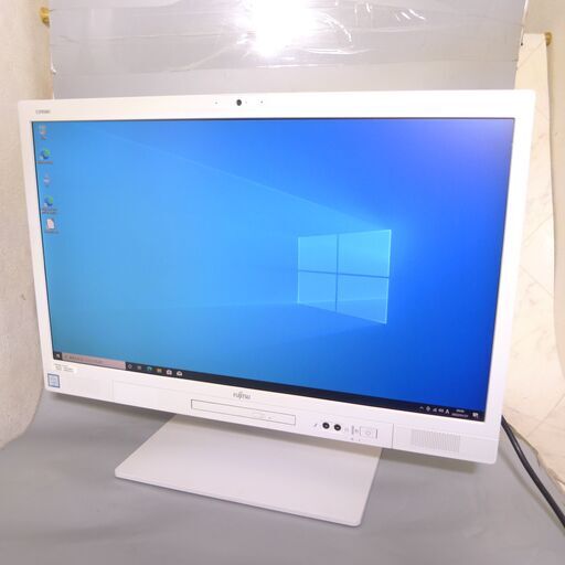 大容量HDD-500G 一体型パソコン 23.8型ワイド 中古美品 富士通 K557/R 第6世代 Core i5 8GB DVD 無線 Bluetooth カメラ Win10 Office