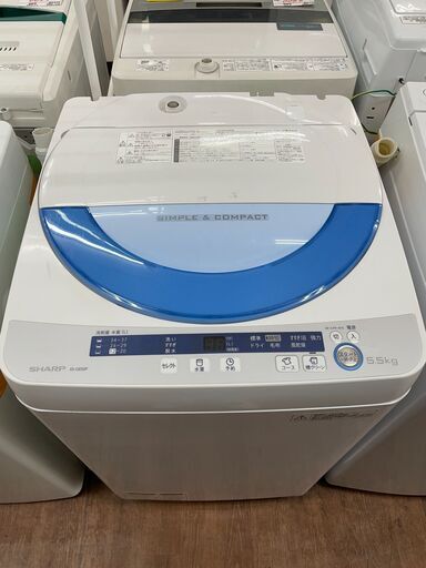 リサイクルショップどりーむ天保山　No６６００　洗濯機　中古　シャープ　５．５ｋｇ　激安　動作確認済　２０１４年製