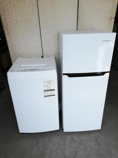 セット62⭐配送と設置は無料サービス⭐ハイセンス冷蔵庫120L＋東芝洗濯機4.5kg