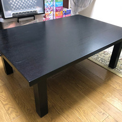 【引き取り限定】0円 折り畳み 座敷机 テーブル 木製 黒 ブラック