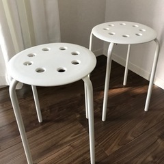 IKEA スツール　ホワイト　2脚