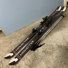 希少 SALOMON TENEIGHTY FOIL サロモン テンエイティ カービングスキーセット 板174cm ストック付 送料込み
