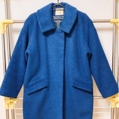 ロングコート　ブルー　フリーサイズ